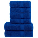 VidaXL Set de prosoape premium SOLUND, 6 piese, albastru, 600 g/m&sup2;