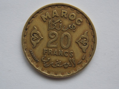 20 FRANCS 1951 MAROC foto