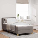 Cumpara ieftin Pat cu arcuri și saltea crem 90x200 cm Gri taupe 100 x 200 cm