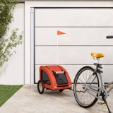 VidaXL Remorcă de bicicletă animale companie, portocaliu, oxford/fier