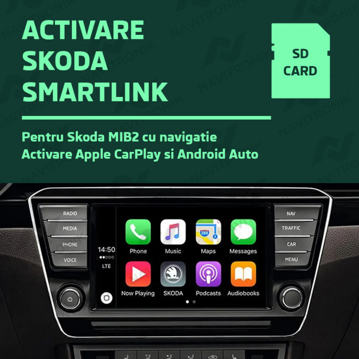 Card SD Activare Skoda SmartLink MIB2 Apple CarPlay si Android Auto
