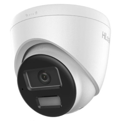 Camera IP Hikvision HiLook 2MP, Lentila 2.8mm, iluminare duala 30m, microfon-difuzor, slot card microSD, PoE, IP67 - IPC-T220HA-LUF/SL SafetyGuard Sur foto