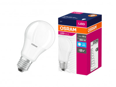 Bec LED Osram, E27, 8.5W (60W), 806 lm, lumina neutra (4000K), clasa energetica F - RESIGILAT foto