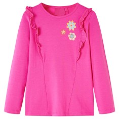 Tricou de copii cu m&acirc;neci lungi, roz &icirc;nchis, 128