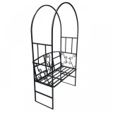 Arcada cu banca, pentru flori agatatoare, dimensiuni 205x115x49 cm, otel, Strend Pro