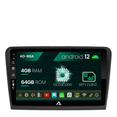 Navigatie Skoda Superb 2 (2008-2015), Android 12, A-Octacore 4GB RAM + 64GB ROM, 10.1 Inch - AD-BGA10004+AD-BGRKIT043 foto