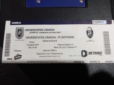 Bilet U Craiova - FC Botosani foto