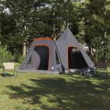 vidaXL Cort Teepee cu acoperiș Gri și Portocalie 545 x 450 x 295 cm 42004001