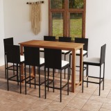 Set mobilier bar de gradina cu perne, 9 piese, negru GartenMobel Dekor, vidaXL