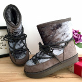 Cizme imblanite gri tip ugg cu sireturi pt fetite 31 cod 0888, Fete