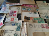 Lot timbre, 50 fragmente si fete de plic, interbelice Germania, Romania, etc