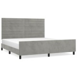 Cumpara ieftin Cadru de pat cu tablie, gri deschis, 180x200 cm, catifea