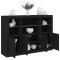vidaXL Servantă cu lumini LED, 3 buc., negru, lemn prelucrat 3209108