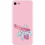 Husa silicon pentru Apple Iphone 6 Plus, Fight Like A Girl