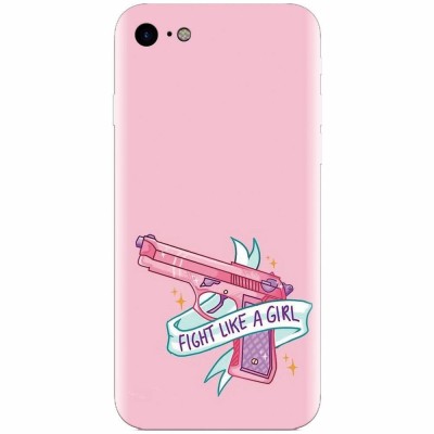 Husa silicon pentru Apple Iphone 5c, Fight Like A Girl foto