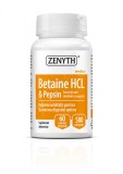 Betaine HCL Pepsin, 60 capsule, hipoaciditate gastrica si sustinerea digestiei, 580 mg capsula, ZENYTH