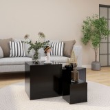 vidaXL Măsuțe laterale, 3 buc., negru, PAL 808586