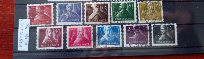 TS21 - Timbre serie Ungaria - Magyar posta 1947 Mi971-980