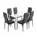 Set de masă Verna 6 1 negru-negru