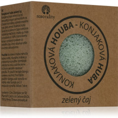 Renovality Konjac mushroom green tea burete pentru curatare pentru piele normală și mixtă 7x4 cm