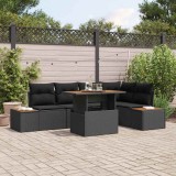 VidaXL Set de masă pentru grădină 6 pcs Negru, Marron 100 x 55 x 73 cm