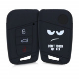 Husa Cheie Auto pentru VW, 3 Butoane, Keyless Go, Silicon, Negru, 44706.01, Kwmobile