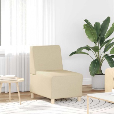 vidaXL Canapea Scaun fără brațe, crem, 55 cm, material textil 4108475 foto