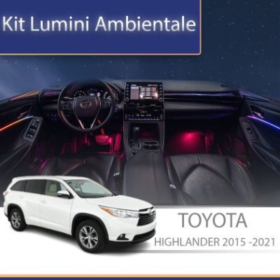 Lumini ambientale Toyota Highlander 2015-2021 set complet control telefon sau sistem original CarStore Technology foto