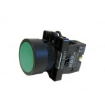 Buton verde simplu fara lumina cu revenire pentru tablouri electrice 1NO 6A 230V, Omu System