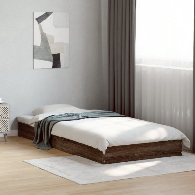 vidaXL Cadru pat fără saltea, stejar maro 75x190 cm lemn prelucrat 842083 foto