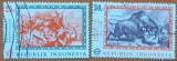 INDONEZIA-''PICTURA-FAUNA-ANIMALIERA'' Serie 2v..-Stampilate.--Vezi-Scan
