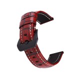 Curea din piele naturala, compatibila Huawei Watch GT 7 46mm, telescoape normale, 22mm, Red Brown