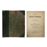 At. M. Marienescu, Cultul păg&acirc;n și creștin, 1884, tomul I, cu dedicație pentru Nicolae Firu