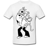 Cumpara ieftin Tricou &quot; Scooby-Doo si Shaggy, alb - negru &quot;