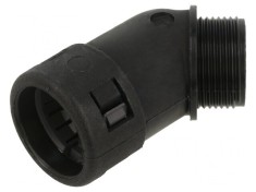 Conectori &icirc;n unghi 45&deg; filet metric poliamidă 6