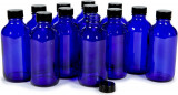 Aplex, 12, Albastru Cobalt, Sticle de sticlă 4 oz, cu capacuri