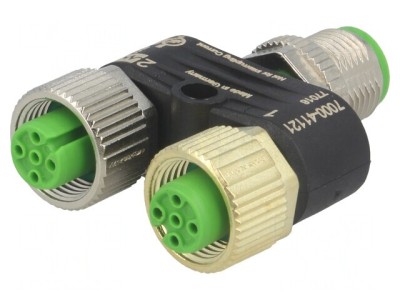 Adaptor T M12 Tată-Mamă x2 DeviceNet/CANopen foto