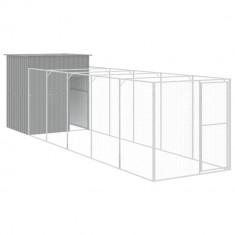 Cusca de caine & tarc gri deschis 165x659x181cm otel galvanizat GartenMobel Dekor