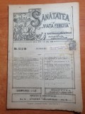 Sanatatea si viata fericita 1-15 mai 1920-revista de medicina populara