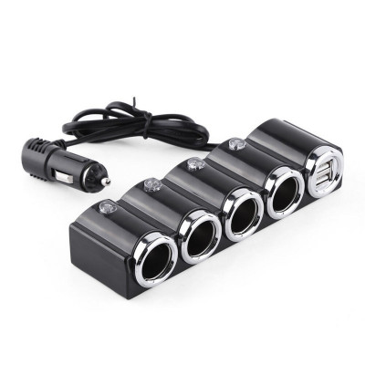 Incarcator Auto Pni Lighter 04 Cu 4 Iesiri Bricheta 12V/24V Si 2 Iesiri Usb (1A), Indicator Led foto