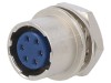 Conector circular mama HIROSE HR10-7R-6S 6 pini aurit, soclu, push-pull, montare panou, 2A