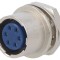 Conector circular mamă 6 pini aurit