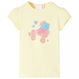 Tricou pentru copii, galben pal, 92, vidaXL