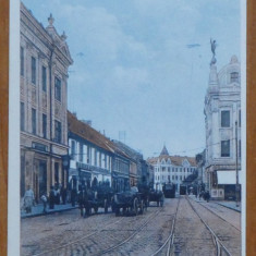 Carte postala necirculata interbelica , Timisoara , centrul , animatie