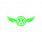 Sticker auto &quot;Volkswagen cu aripi&#039;&#039;, 20x7 cm, Verde