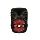 Boxa portabila cu lumini LED, putere 20 W elSales ELS-8107 , acumulator integrat, negru