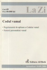 Codul vamal, Actualizat 10.09.2004 foto