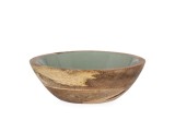 Cumpara ieftin Bol lemn maro email verde Knossos &Oslash;18x6,5h