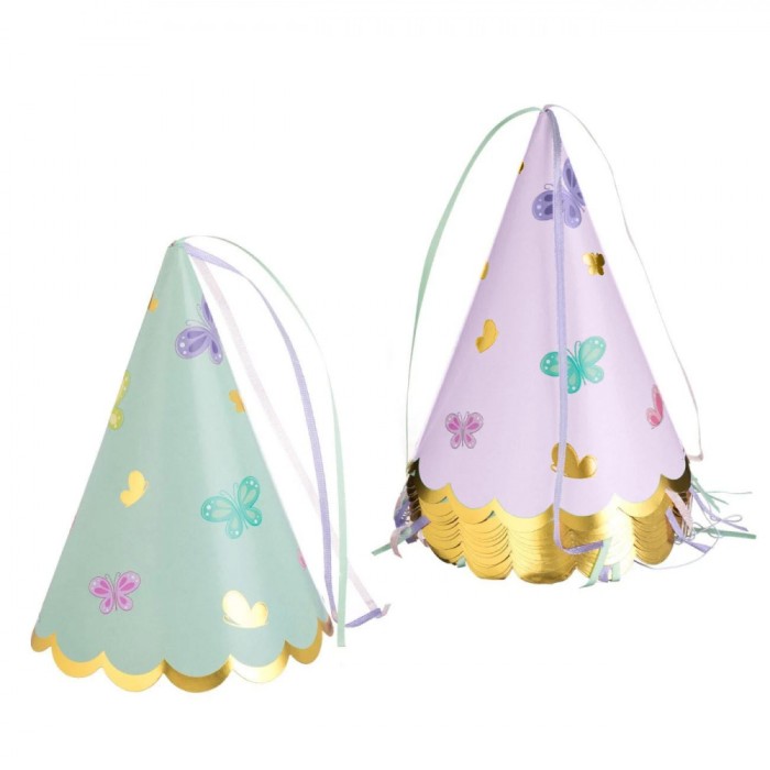Coifuri Petrecere, Set 12 Bucăți, Multicolor, Foil, Fluturi