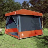 vidaXL Set Cort pentru Camping cu acoperiș 2 pcs Gri și Portocalie 3337180